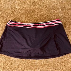 Cole of California Skirtini, black w/striped waist